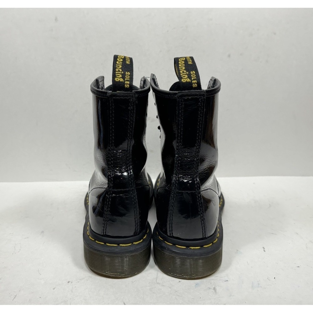 Doc Dr. Martens 1460 Patent‎ Leather Women's 7 8-Eye Boots Black 11821 - Picture 5 of 10